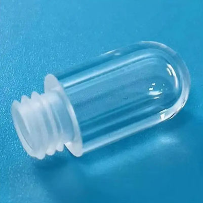 1100 Degrees Work Temperature Fused Silica Transparent Threaded Tube With One End Closed Design
