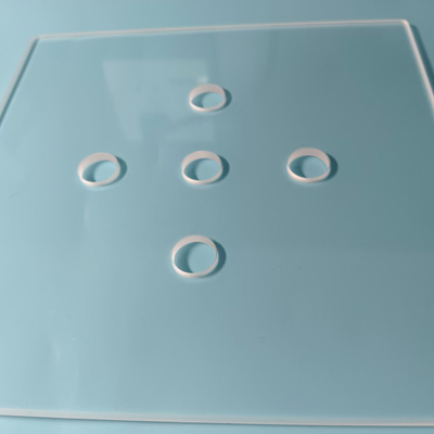 5 Holes 127x127x3mm Quartz Glass Plate For 5 Inch Semiconductor Wafer Equipment Calibration